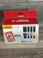 GENUINE OEM CANON PGI-250/CLI-251 COMBIPACK WITH 50 SHEETS OF PHOTO PAPER NEW picture
