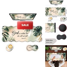 CICPLKSE Mouse Pad Wrist Support Desk Mat Coaster 3 in 1 Set XL Large Matcha picture