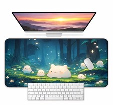 Kawaii Forest Spirits Desk Mat Large Mouse Pad Night Glow Non-Slip Gaming Mat picture