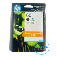 Genuine HP 60 Black & Tri-Color Ink Cartridge PHOTOSMART C4740 C4750 SEALED 2026 picture