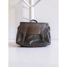 Samsonite Colombian Leather Messenger Laptop Bag Brown Briefcase Shoulder Bag picture