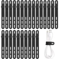 25 Pcs Silicone Cable Ties, Cable Ties Reusable, High Elasticity Cord Wraps for picture