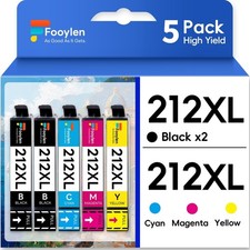 5-Pack 212XL Ink replacement for Epson Workforce WF-2830 WF-2850 XP-4100 XP-4105 picture