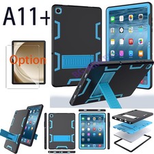 Blue For Samsung Tab A11+ Shockproof Armor Kickstand Military Case/Screen Film picture