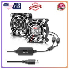 Wathai 2PCS 50mm 5V Mini Box USB Computer Fan with 3 Speed Control 5010 picture