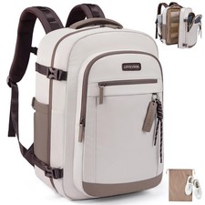 LOVEVOOK 40L Travel Backpack for Women, 40L-2Pcs, A-pinkish-white Coffee picture