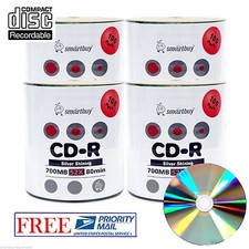 400-Pack SmartBuy Blank CD-R 52X 700MB/80Min Shiny Silver Top Record Media Disc picture
