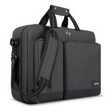 Solo New York Briefcase Laptop Bag 15.6 in Gray Black Polyester UBN310-10 picture