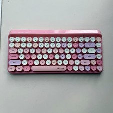 UBOTIE SK-621BT Retro Bluetooth Keyboard Pink Pastel Round Keys Wireless picture