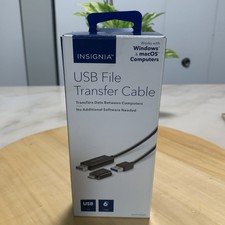 Insignia USB 3.0 File transfer Cable 6ft 5Gb speed USB-C Adapter - Windows MacOS picture