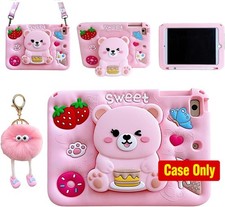 Kawaii Pink Bear Case for Samsung Galaxy Tab A11+/A9+ 11 inch, Soft Silicone Sta picture