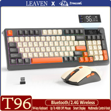 ZIYOULANG T96 Wireless Gaming Keyboard and Mouse Set, BT/2.4GHz, Smart Display picture