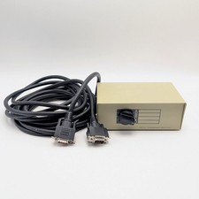 Vintage 4-Way DB9 Serial RS-232 Data Transfer Switch Box & Sony Cable A B C D picture