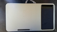 LapGear Home Office Lap Desk Silver Carbon Mouse Pad Phone Holder Cushioned picture
