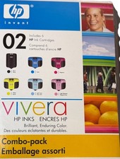 Genuine HP 02 Vivera Ink Cartridges Combo Pack of 6 Install By 2009  picture