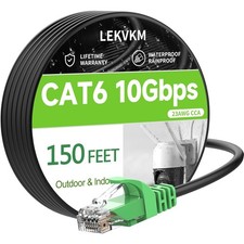 150FT Cat6 Outdoor Ethernet Cable In-Ground Heavy Duty Direct Burial 24AWG new picture