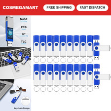 32GB USB 2.0 & Type-C Flash Drive - 20 Pack Bulk Storage - FAT32 - Blue picture
