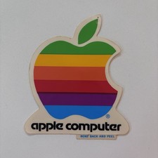Vintage 1980s Apple Computer Rainbow Logo Decal Sticker Unused picture