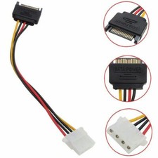 Male Female 4-pin Power Drive Adapter adaptor Cable to Molex IDE SATA 15-pin 1PC picture