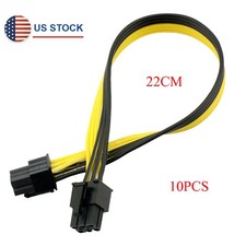 10 Pack 22cm PCIE 6Pin Male to 6Pin Male Graphics Video Card Power Adapter Cable picture