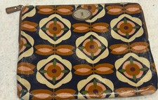 Fossil Zipper Case Tablet iPad 8.5” X 10.5” Vinyl Covered Floral picture