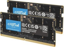 Crucial 64GB Kit (2x32GB) DDR5-5600 SODIMM Laptop Memory CT2K32G56C46S5 picture