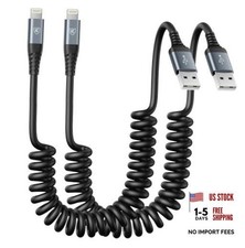Coiled Lightning Cable, iPhone Charger Cable for 3FT Black USB A to Lightning picture