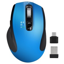 Wireless Bluetooth Mouse with USB-A, USB-C Receiver, Rechargeable, 3-Device, ... picture