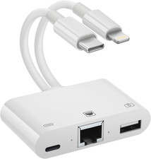 2 in 1 Lightning and Type C to RJ45 Ethernet Adapter Network Adapter picture