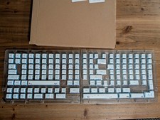 143 Keys Ocean Whale DYE-SUB Keycap Cherry Profile PBT Blue Cut 60 Percent. picture
