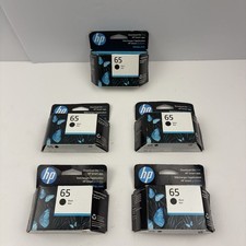 5 Pack Genuine HP 65 Black Ink Cartridges DeskJet EXP 11/2025 picture