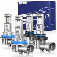 9005/HB3 & H11/H8/H9 LED Bulbs Combo, Fanless, Plug and Play, 4 Pack | 60000L... picture