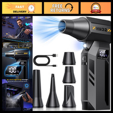 High-Power 150,000 RPM Compressed Air Duster with LED Light & 4-Speed Settings picture