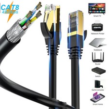 Ultra Speed Cat 8 Network Cable LAN Patch Cord w/Gold Plated RJ45 Connector Lot picture