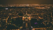 Landscape cityscape city night urban aerial view paris Custom Gaming Mat Desk picture