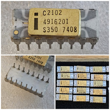 NOS Mint Vintage Rare Intel C2102 Tiger Gray Zebra Ceramic White Gold SRAM C4004 picture