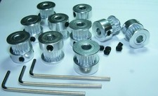 x10 GT2 PULLEY ALUMINUM 20 TEETH 5 MM BORE 6 MM WIDE WRENCHES SCREWS 3D PRINTER picture