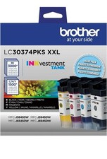 Brother Genuine LC30374PKS 4-Pack Super High-Yield INKvestment Tank Ink Open Box picture