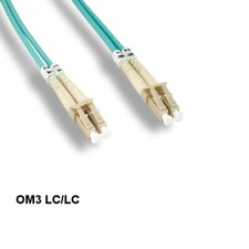 KNTK 23ft OM3 LC/LC 10Gb Multi-Mode Fiber Cable 50/125 Aqua Duplex OFNR Ethernet picture