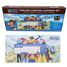 One Piece  Wireless Computer Accessory Set, Keyboard, Mouse, Desk Mat NIB picture