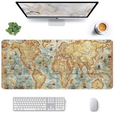 Large Gaming Mouse Pad, XXL 35.4 x 15.7 in Desk Mat, World Map picture