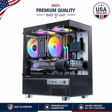 Aqua 3 Micro ATX PC Case with Panoramic Tempered Glass & 3 ARGB Fans - Black picture