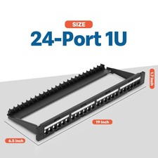 Everest 24 Port Keystone Patch Panel 2-Pack Removable 6-Port Panels Slim Profile picture
