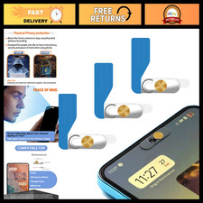 Webcam Cover for Phone & iPad - Front Camera Privacy Shield, Gold 3 Pack picture