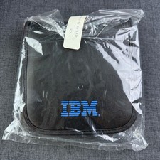 Vintage IBM CD Black Leather Zipper Case New NOS picture