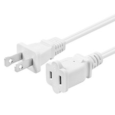 VSEER 2 Prong Extension Cord US AC 2-Prong Male and Female Power Cable SPT2 1... picture