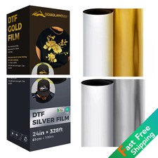 24in x 328ft DTF Gold/Silver Foil Film Roll Cold Peel Transfer Film For Printing picture