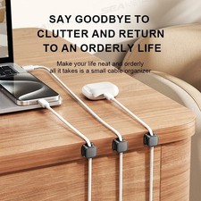 10 Pcs Magnetic Cable Clamps - Adjustable Wire Holder for Home & Office Desk USA picture