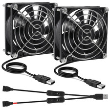 2Pcs Quiet 80Mm USB Fan 5V 8025 80X25Mm Portable Cooling Fan with On/Off Switch picture