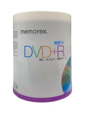 Memorex DVD+R Digital Media 16X 4.7GB 120Min 100 Pack Factory NEW SEALED picture